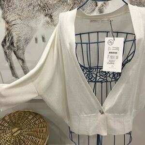 Inwear Copenhagen fine knit cardigan in white smoke. NWT